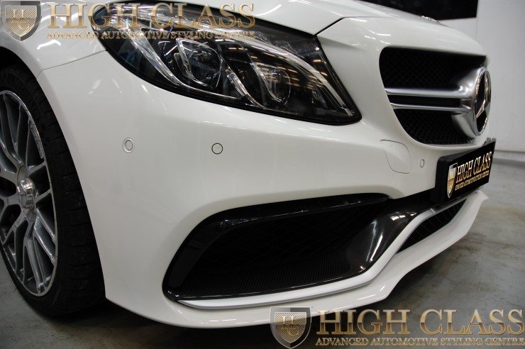 벤츠 C63 AMG 본넷PPF + 앞범퍼PPF + 사이드스커트 카본 PPF [창원하이클라스]