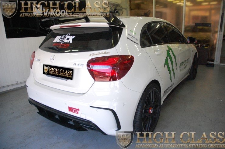 자동차 라이트필름 테일램프 PPF 앞뒤로 스모그색상 선택한 벤츠 A45 AMG 멋져요!!