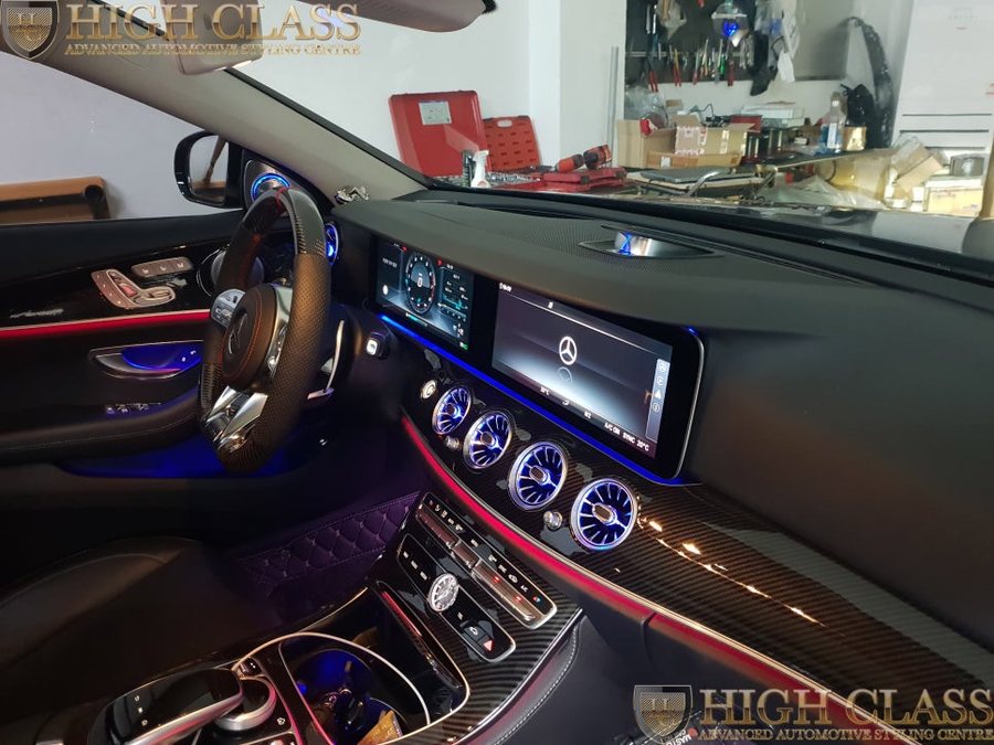 벤츠 E클래스 E300 전동센터스피커 및 AMG 신형카본핸들