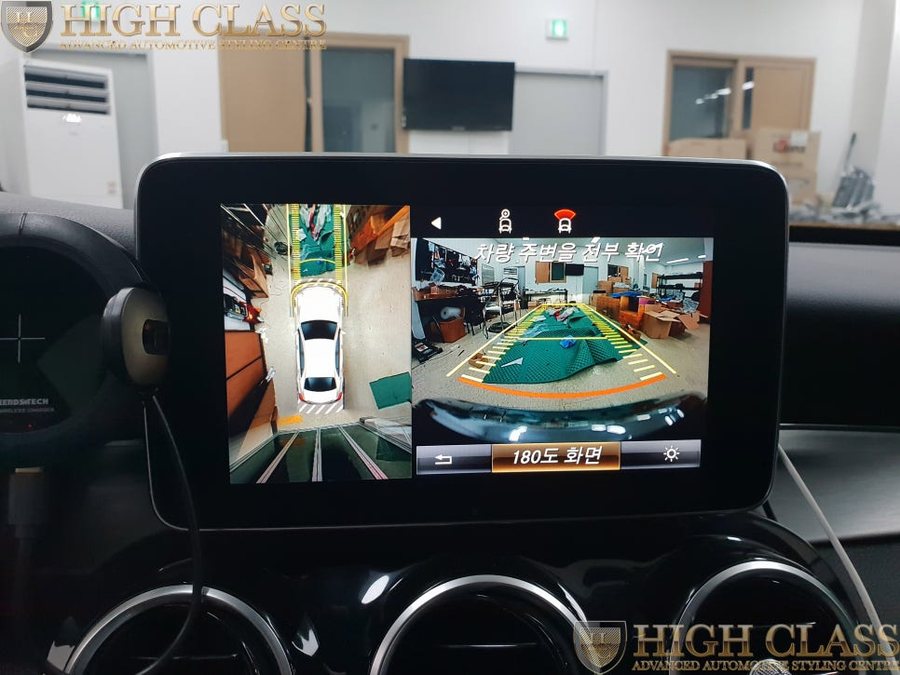 벤츠 C클래스 C220d 순정 어라운드뷰 360도 화면으로 안전운전