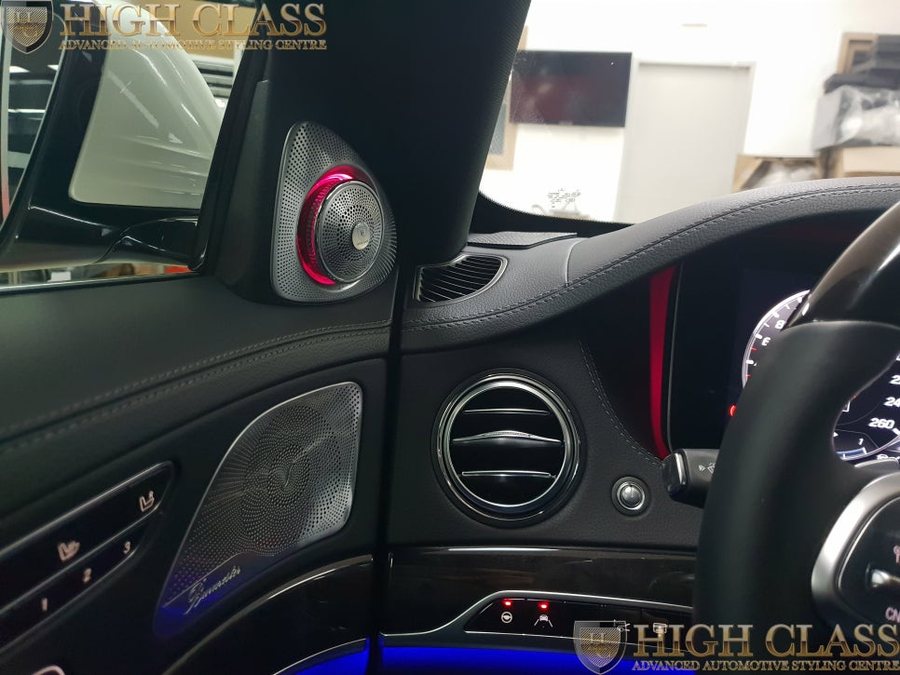 벤츠 S클래스 S350d 부메스터 빠진 옵션에 전동트위터 및 미드 커버