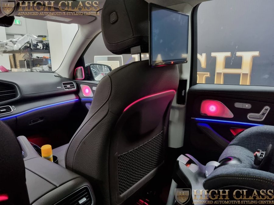 벤츠 GLE 450 - 리어모니터 / 미드레인지 / 시트백라인 / 부메스터 트위터 엠비언트 (2탄)