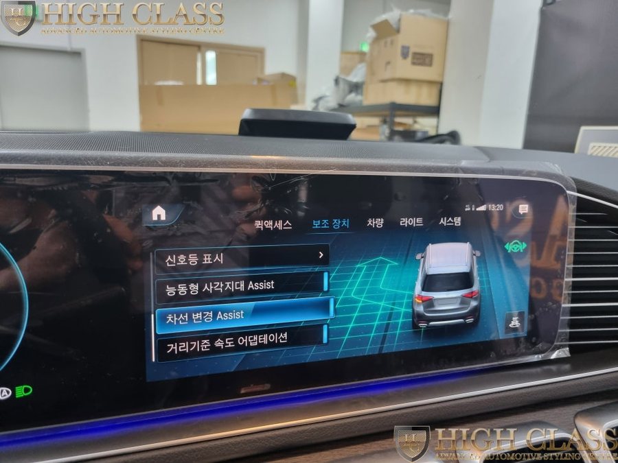 벤츠 GLE 스포츠 플러스, 반자율 주행 확장, 승하차 편의기능 코딩 + 순정 메모리시트, R버튼 + 광각미러