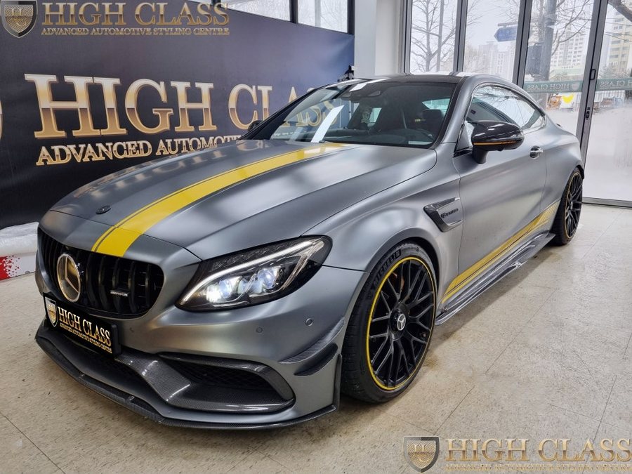 벤츠 C클래스 C63 AMG 쿠페 옐로 컬러안전벨트 시공