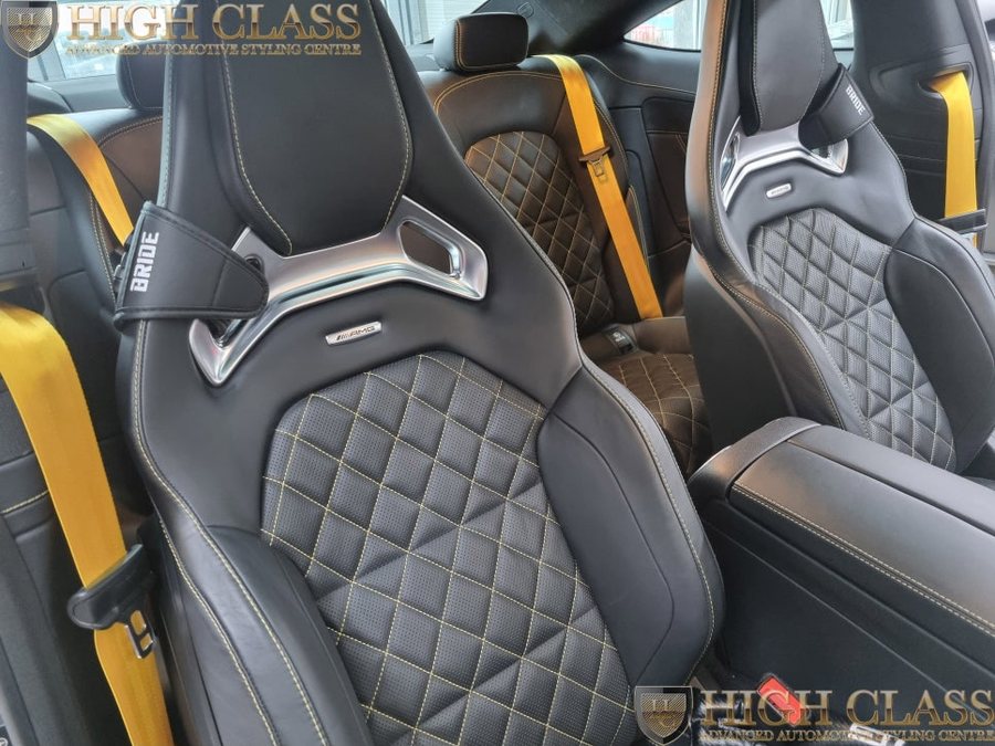 벤츠 C클래스 C63 AMG 쿠페 옐로 컬러안전벨트 시공