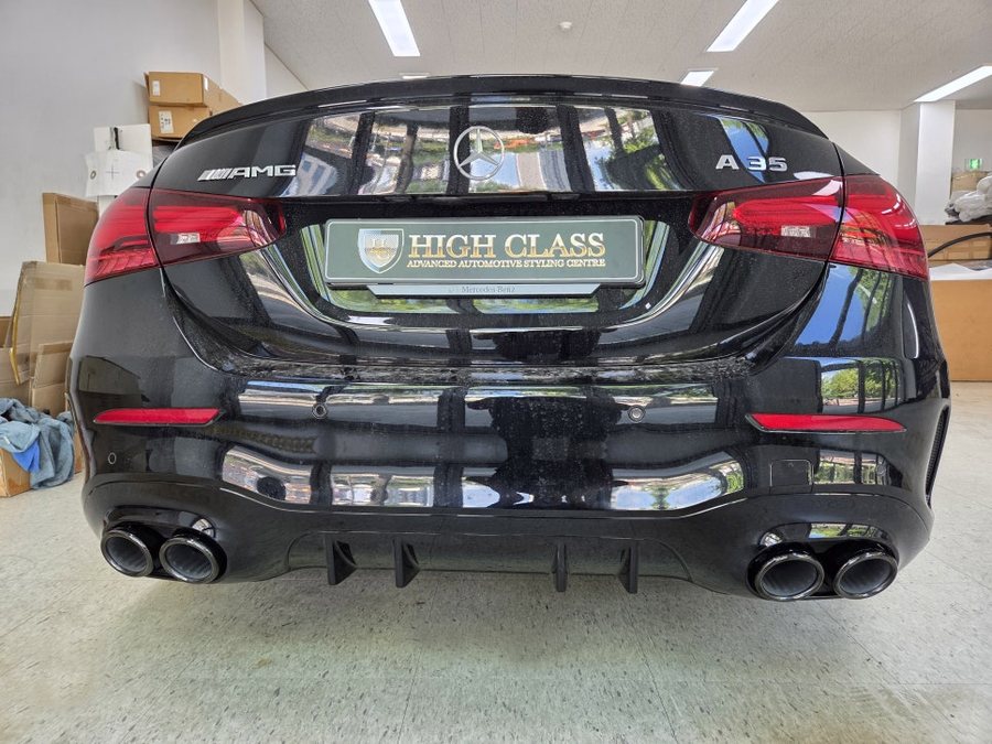 A클래스 A35 AMG 블랙 듀얼 머플러 팁