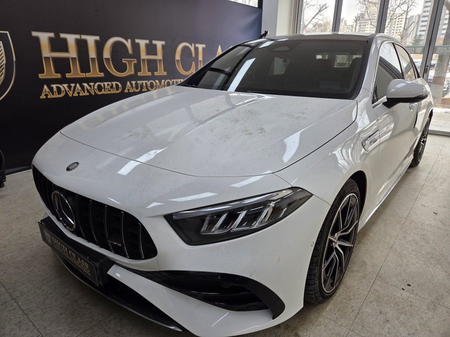 벤츠 A클래스 AMG 듀얼 머플러 팁 바디킷, 도어 라인 센터 콘솔 하단 엠비언트