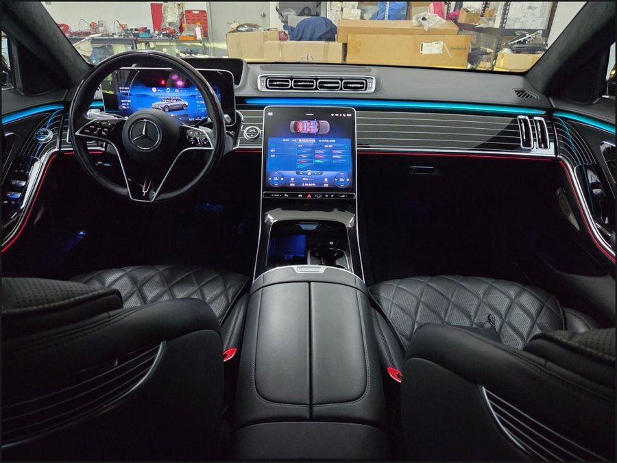벤츠 W223 피아노트림 풀세트 + 등받이 시공, S클래스 S580