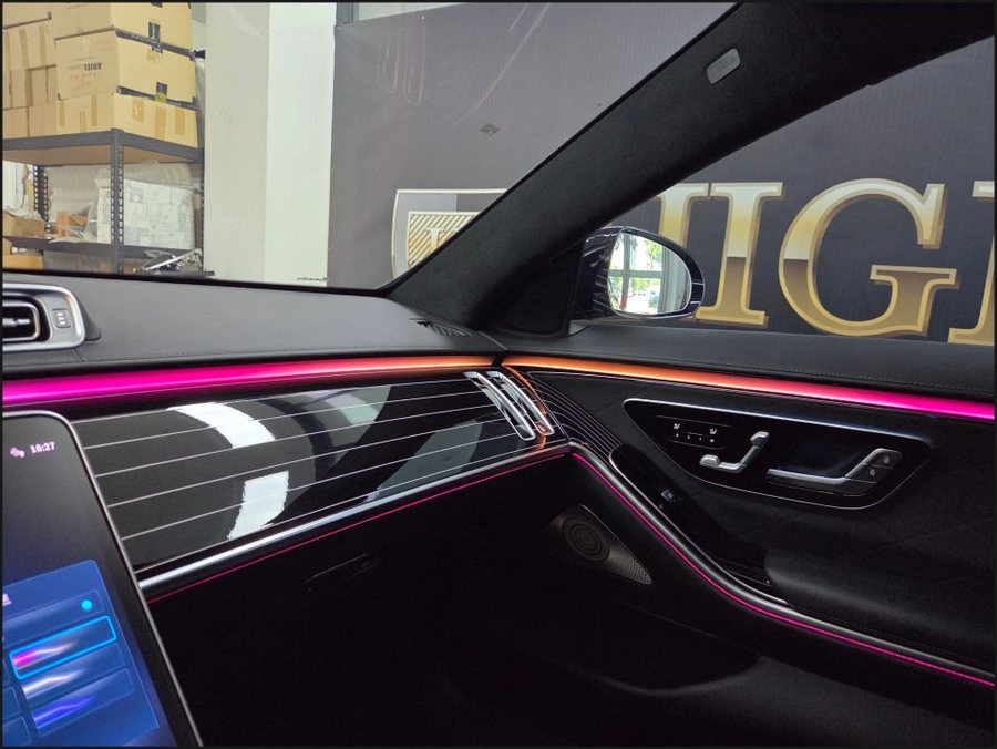 벤츠 W223 피아노트림 풀세트 + 등받이 시공, S클래스 S580