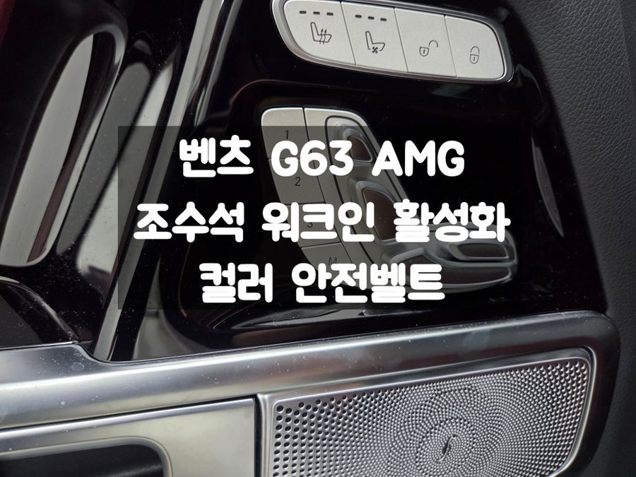 벤츠 G바겐 조수석 워크인 기능, 레드 컬러 안전벨트 교체